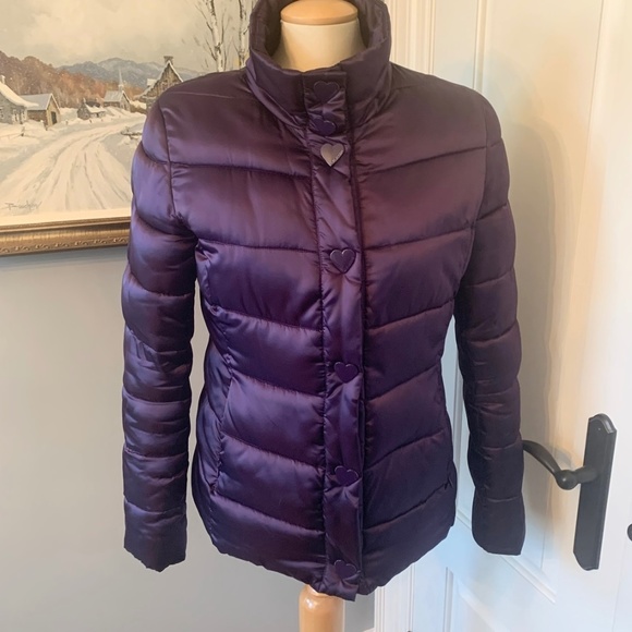 COPY - COPY - $395 Moschino Love Moschino purple puffer size 8 - Picture 1 of 10